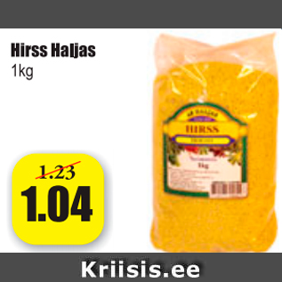 Allahindlus - Hirss haljas 1 kg