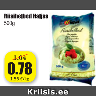 Allahindlus - Riisihelbed haljas 500 g