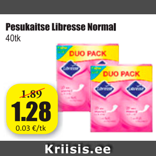 Allahindlus - Pesukaitse Libresse Normal 40 tk