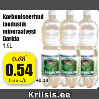 Allahindlus - Karboniseeritud looduslik mineraalvesi Darida 1,5 L