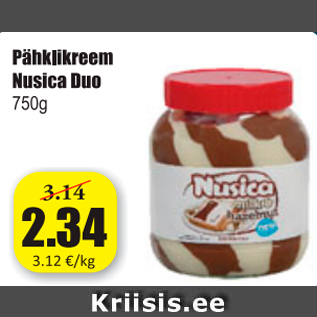 Allahindlus - Pähklikreem Nusica Duo 750 g