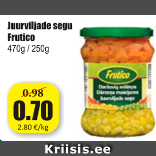 Allahindlus - Juurviljade segu Frutico