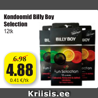 Allahindlus - Kondoomid Billy Boy Selection 12 tk