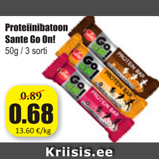 Allahindlus - Proteiinibatoon Sante Go On!