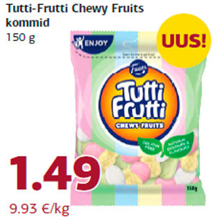 Allahindlus - Tutti-Frutti Chewy Fruits kommid 150 g