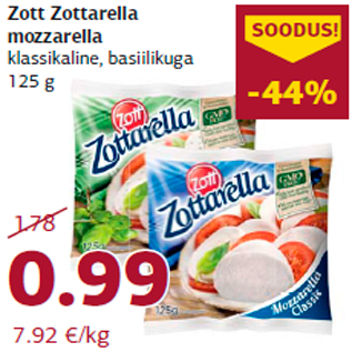 Allahindlus - Zott Zottarella mozzarella