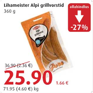 Allahindlus - Lihameister Alpi grillvorstid