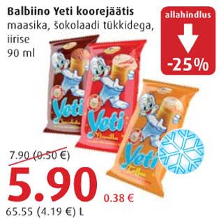 Allahindlus - Balbiino Yeti koorejäätis