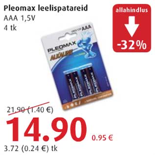 Allahindlus - Pleomax leelispatareid