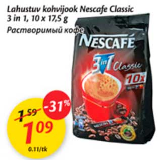 Allahindlus - Lahustuv kohvijook Nascafe Classic 3in1