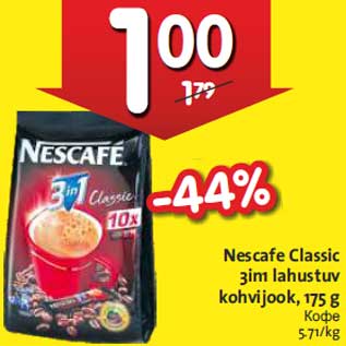 Allahindlus - Nescafe Classic 3in1 lahustuv kohvijook,