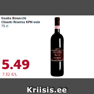 Allahindlus - Itaalia Bonacchi Chianti Riserva KPN vein 75 cl