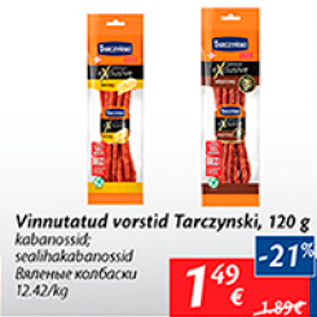 Allahindlus - Vinnutatud vorstid tarczynski, 120 g