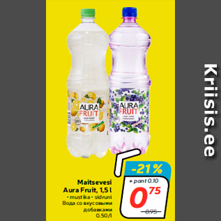 Allahindlus - Maitsevesi Aura Fruit, 1,5 l