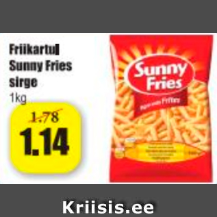 Allahindlus - Friikartul Sunny Fries sirge 1 kg