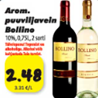 Allahindlus - Arom. puuviljavein Bollino 10%, 0,75l, 2 sorti