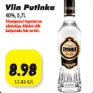 Allahindlus - Viin Putinka 40%, 0,7l