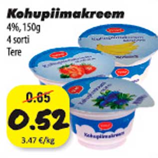 Allahindlus - Kohupiimakreem 4%, 150 g 4 sorti