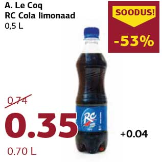 Allahindlus - A. Le Coq RC Cola limonaad