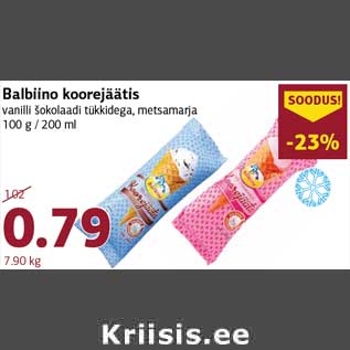 Allahindlus - Balbiino koorejäätis