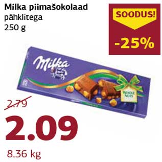 Allahindlus - Milka piimašokolaad