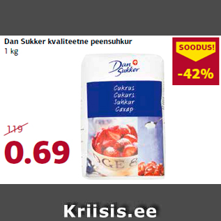 Allahindlus - Dan Sukker kvaliteetne peensuhkur 1 kg