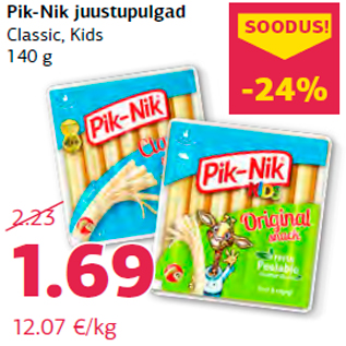 Allahindlus - Pik-Nik juustupulgad