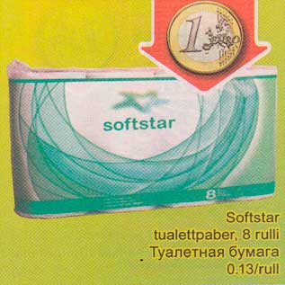 Allahindlus - Softstar tualettpaber, 8 rulli