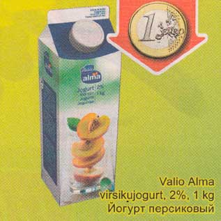 Allahindlus - Valio Аlmа virsikujogurt, 2%, 1 kg