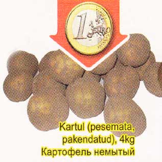 Allahindlus - Kartul (pesemata, pakendatud), 4kg