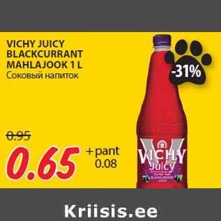 Allahindlus - VICHY JUICY BLACKCURRANT MAHLAJOOK 1 L