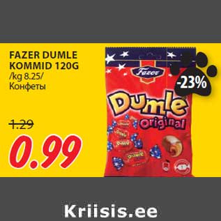 Allahindlus - FAZER DUMLE KOMMID 120G