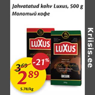 Allahindlus - Jahvatatud kohv Luxus, 500 g