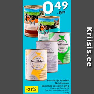 Allahindlus - Perrrfect ja Purrrfect Nutribalance konservid kassidele, 415 g