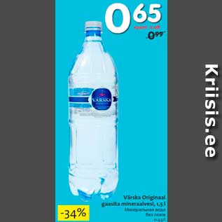 Allahindlus - Värska Originaal gaasita mineraalvesi, 1,5 l