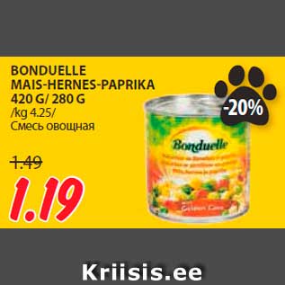 Allahindlus - BONDUELLE MAIS-HERNES-PAPRIKA