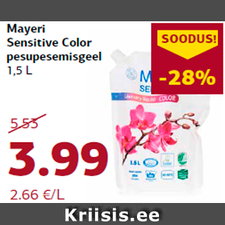 Allahindlus - Mayeri Sensitive Color pesupesemisgeel 1,5 L