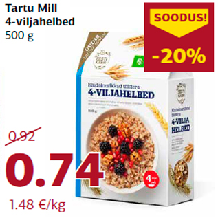 Allahindlus - Tartu Mill 4-viljahelbed 500 g