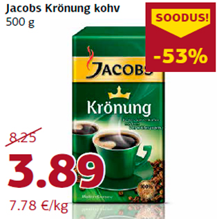 Allahindlus - Jacobs Krönung kohv 500 g