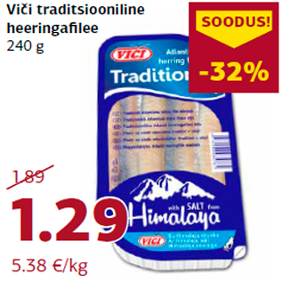 Allahindlus - Vici traditsiooniline heeringafilee 240 g