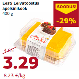 Allahindlus - Eesti Leivatööstus apelsinikook 400 g