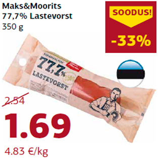 Allahindlus - Maks&Moorits 77,7% Lastevorst 350 g