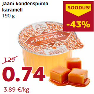 Allahindlus - Jaani kondenspiima karamell 190 g