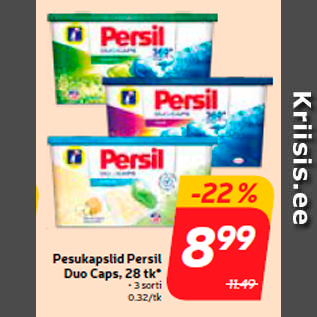 Allahindlus - Pesukapslid Persil Duo Caps, 28 tk*