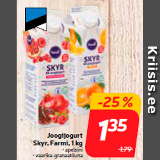 Allahindlus - Joogijogurt Skyr, Farmi, 1 kg