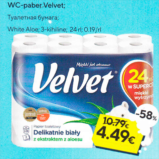 Allahindlus - WC-paber Velvet