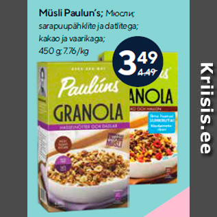 Allahindlus - Müsli Paulun’s