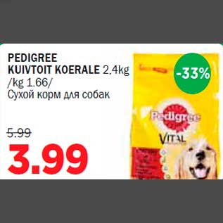 Allahindlus - PEDIGREE KUIVTOIT KOERALE 2,4kg