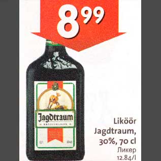 Allahindlus - Liköör Jagdtraum, 30%7О cl