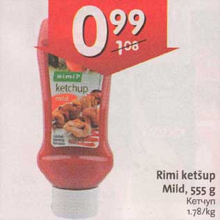 Allahindlus - rimi ketšup Mild,555g